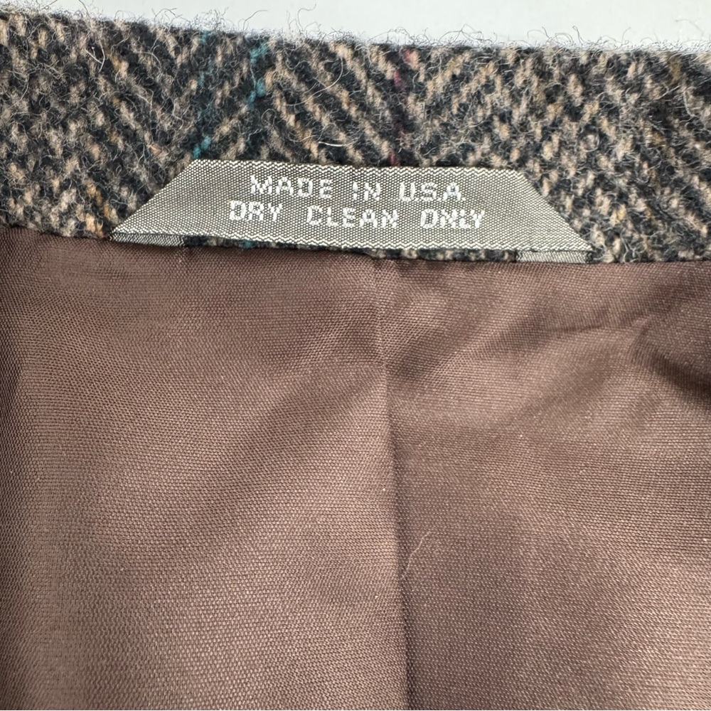 Vintage Haggar Tweed Sports Coat Jacket Brown Elbow Patches Mens 44L USA - Picture 4 of 11